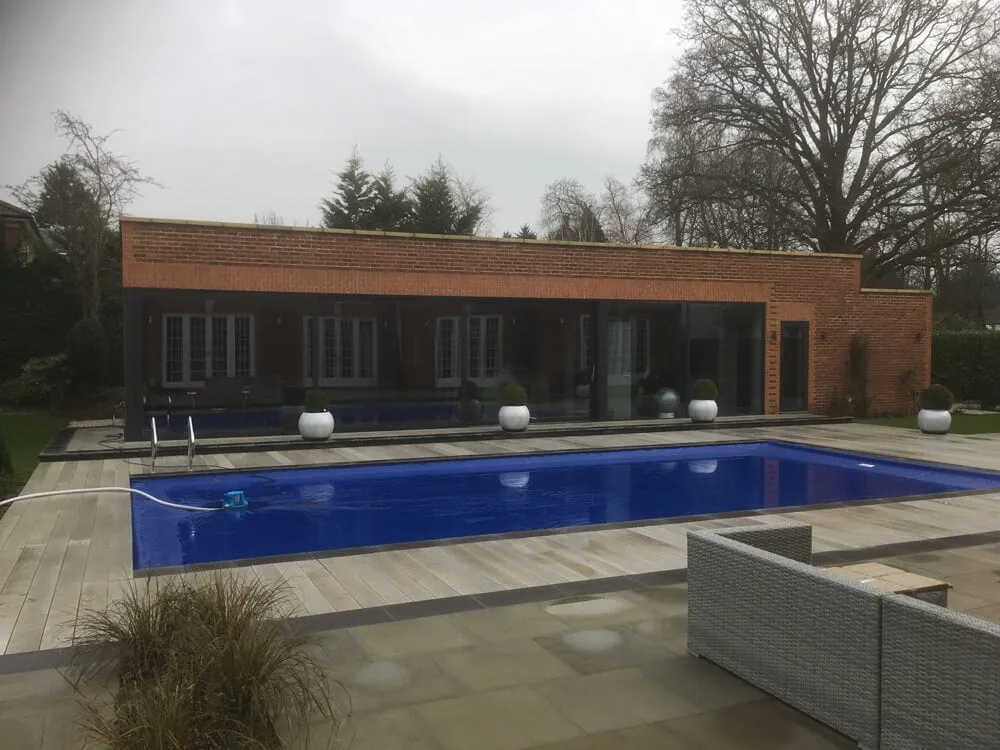 Large pool house on exclusive estate, Cobham – the finished project